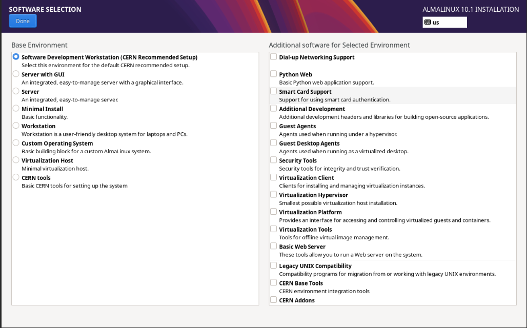 Select Software Development Workstation - CERN Recommended Setup Select software